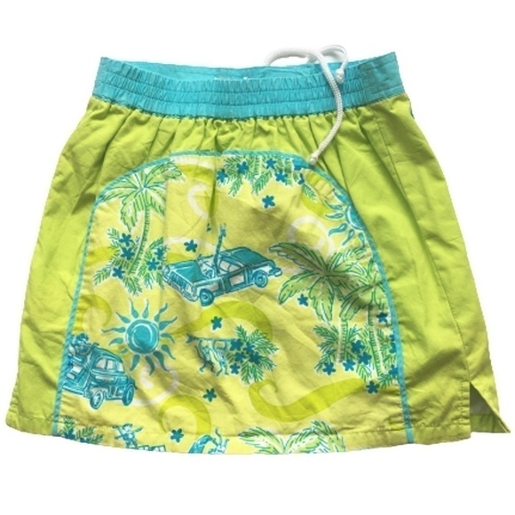 πΈ LILLY Pulitzer Cruising Print Girl's Beach Skirt Woody Wagon White Label - Picture 5 of 15
